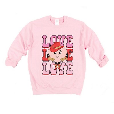 SAGE + FIG Heart Printed Contrast Long Sleeve Sweatshirt