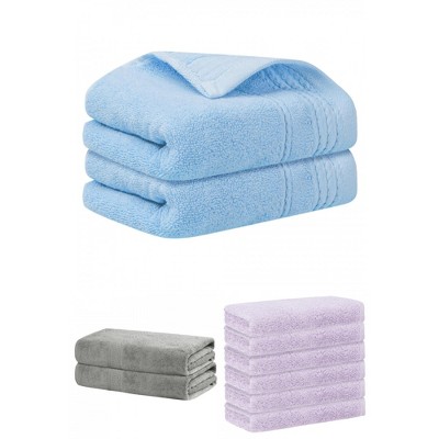 REGALWOVEN Striped Soft Absorbent Bathroom Cotton Towel Set 3 Pcs