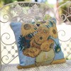 Signare USA Van Gogh Sunflowers Pillowcase/Cushion Cover 18x18 Inch - 2 of 4