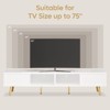 Bestier 71" Modern Fluted TV Stand with Sliding Doors, Mid-Century Modern Media Console for 75 Inch TV,Bright White - 4 of 4