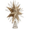 Northlight LED Lighted Starburst Glittered Christmas Tree Topper - 13" - Champagne Gold - White Lights - 4 of 4