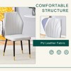 5-Piece Dining Table Set Dining Set with Round Faux Marble Dining Table and 4 PU Upholstered Chairs with Widened Backrest, Black+White/Gray-ModernLuxe - 3 of 4