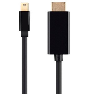 Monoprice Mini DisplayPort 1.2a to HDTV Cable - 6 Feet - Black | Supports Up to 4K Resolution And 3D Video - Select Series - 1 of 4