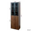 Lycvki 70.87" H Display Storage Cabinet Bookshelf with 4 Tier Pull-out storage shelf and 2 Glass Doors - 4 of 4