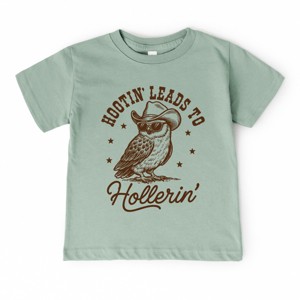 The Juniper Shop Hootin' Leads To Hollerin' Owl Toddler Short Sleeve Tee - 4T - Seafoam - 1 of 4