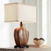 Possini Euro Design Julius Modern Table Lamp 27" Tall Ceramic Copper Drip Rectangular Fabric Shade for Bedroom Living Room Bedside Nightstand Office - 2 of 4