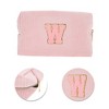 Unique Bargains Corduroy Rectangular Letter Makeup Bag Pink 1 Pc - 4 of 4