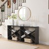 KTMBDW Console Table 70.87”, 2-Tier Industrial Entryway Table, X Shape Entrance Sofa Table with Shelves, Hallway, Living Room - 3 of 4