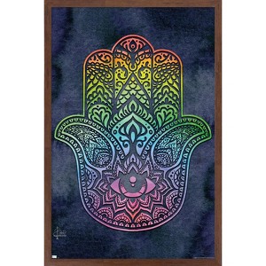 Trends International Brigid Ashwood - Rainbow Hamsa Framed Wall Poster Prints - 1 of 4