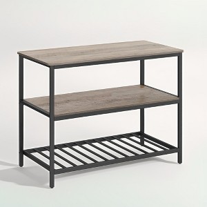 Kitchen Island with 3 Shelves, Island Table, 47.2 Inches Width Kitchen Shelf with Large Worktop, Stable Steel Structure, Industrial, Easy to Assemble - 1 of 4