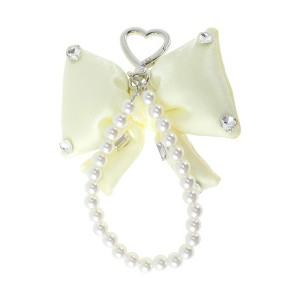 Unique Bargains Faux Pearl Bow Handbag Charms Keychains 1 Pc - 1 of 4