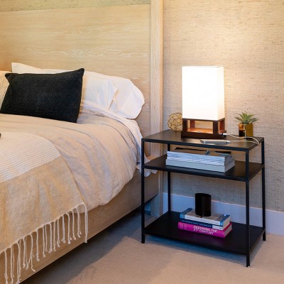 Classic Black Modern USB Charging Table Lamp