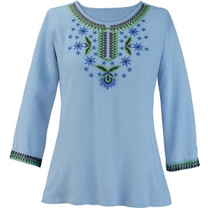 Collections Etc Multi Embroidered Tunic - 1 of 4