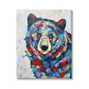 Stupell Industries Geometric Hued Abstract Bear Canvas Wall Art - 1 of 4