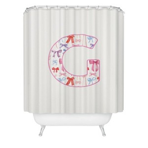 Deny Designs April Lane Art Fancy Bow Monogram Shower Curtain - 1 of 3