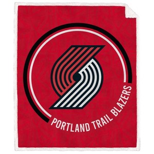 NBA Portland Trail Blazers Doodle Circle Flannel Fleece Faux Shearling Blanket - 1 of 1