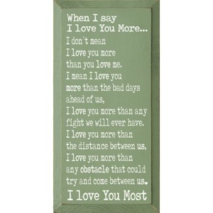 Slickblue Love You More Quote Wall Art, Solid Knotty Pine, Rustic Wood Sign, Farmhouse Style Decor, Color Options - 1 of 3