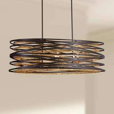 Dark Bronze and Gold 8-Light Aluminum Chandelier