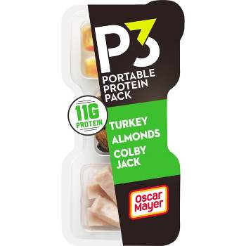 P3 Portable Protein Snack Pack with Turkey, Almonds & Colby Jack Cheese - 2oz