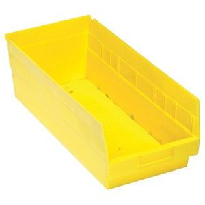 Quantum Storage Systems Economy Shelf Bin, Nesting, 17-7/8"W X 8-3/8"D X 6"H, (7) Divider Slots, Rear Hanglock, - 1 of 1