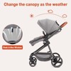 Convertible Baby Stroller, 2 in 1 Foldable Pushchair for Newborn, High Landscape Bassinet Pram, Adjustable Canopy, 5-Point Harness for Toddler - 2 of 4