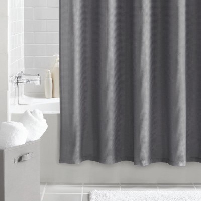 LunaLulinlk Fabric Shower Curtain, 70" x 72", Waffle Weave Design