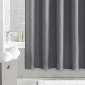 LunaLulinlk Fabric Shower Curtain, 70" x 72", Waffle Weave Design - 1 of 4