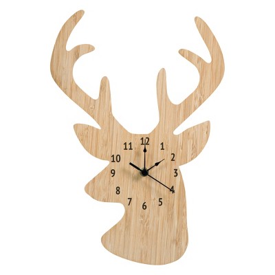 Image of Trend Lab Wall Clock - Bamboo Stag Head