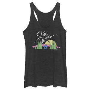 Women's Star Wars Endor Forest Retro Sunset Racerback Tank Top - 1 of 3