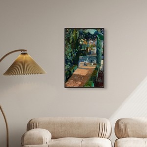 Art Remedy Entrance with Fountain Impresionism Landscape Wall Art Framed - 1 of 4