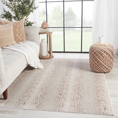 Catalyst Light Gray and Rose Gold Animal Print Wool Rug