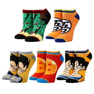 Dragon Ball Mixed Icon and Character Close Up 5-Pack Ankle Socks - 1 of 4