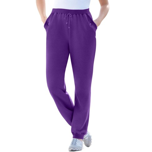 Woman Within Women s Plus Size Petite Better Fleece Jogger Sweatpant L Radiant Purple Target