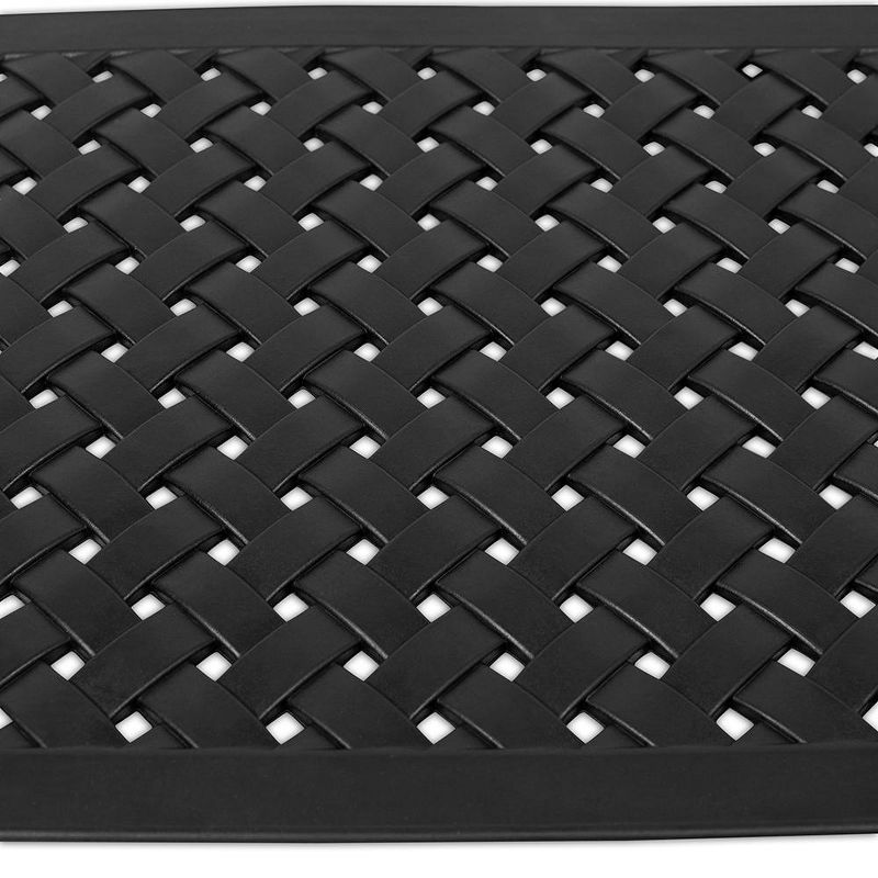 BIRDROCK HOME 24 x 36 Rubber Doormat with Basket Weave Design - black, 2 of 6