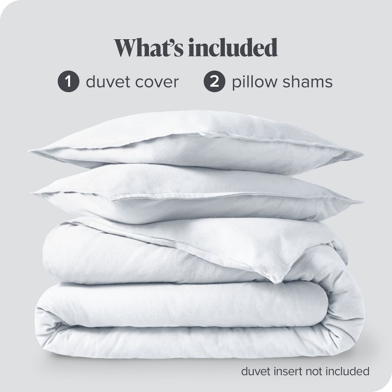 Cotton Flannel Duvet Cover & Sham Set by Bare Home, 4 of 8