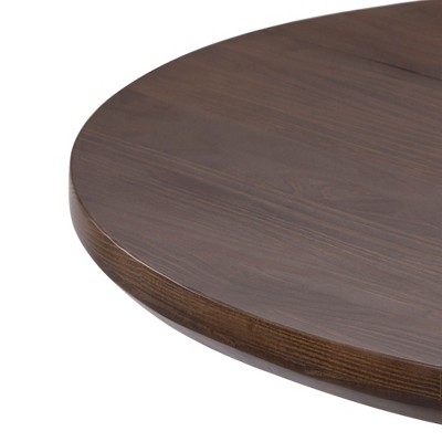 Verso 38'' Round Walnut Wood Dining Table with Cross-Leg Base