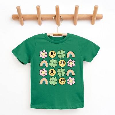 The Juniper Shop Smiley Clover Daisy Toddler Short Sleeve Tee