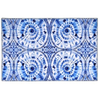 Homefires Shibori Blue Indoor Rug – Stylish, Soft, Durable, and Easy to Clean Accent Rug for Living Rooms, Bedrooms, or Entryways