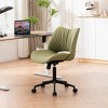 YOUNIKE Swivel Office Chair Modern Adjustable Desk Executive Task Chair Leather Rolling Side Vanity Chair 24.41"Wx25.2"Dx(29.92-33.07)"H - 4 of 4