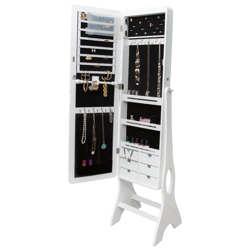 Ruby+Cash Mirrored Jewelry Armoire White, 5 of 22