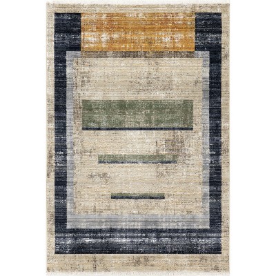 Nuloom Farah Faded Abstract Fringe Area Rug 8x10, Beige : Target