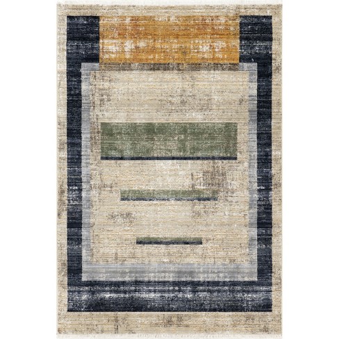 Nuloom Farah Faded Abstract Fringe Area Rug 8x10, Beige : Target