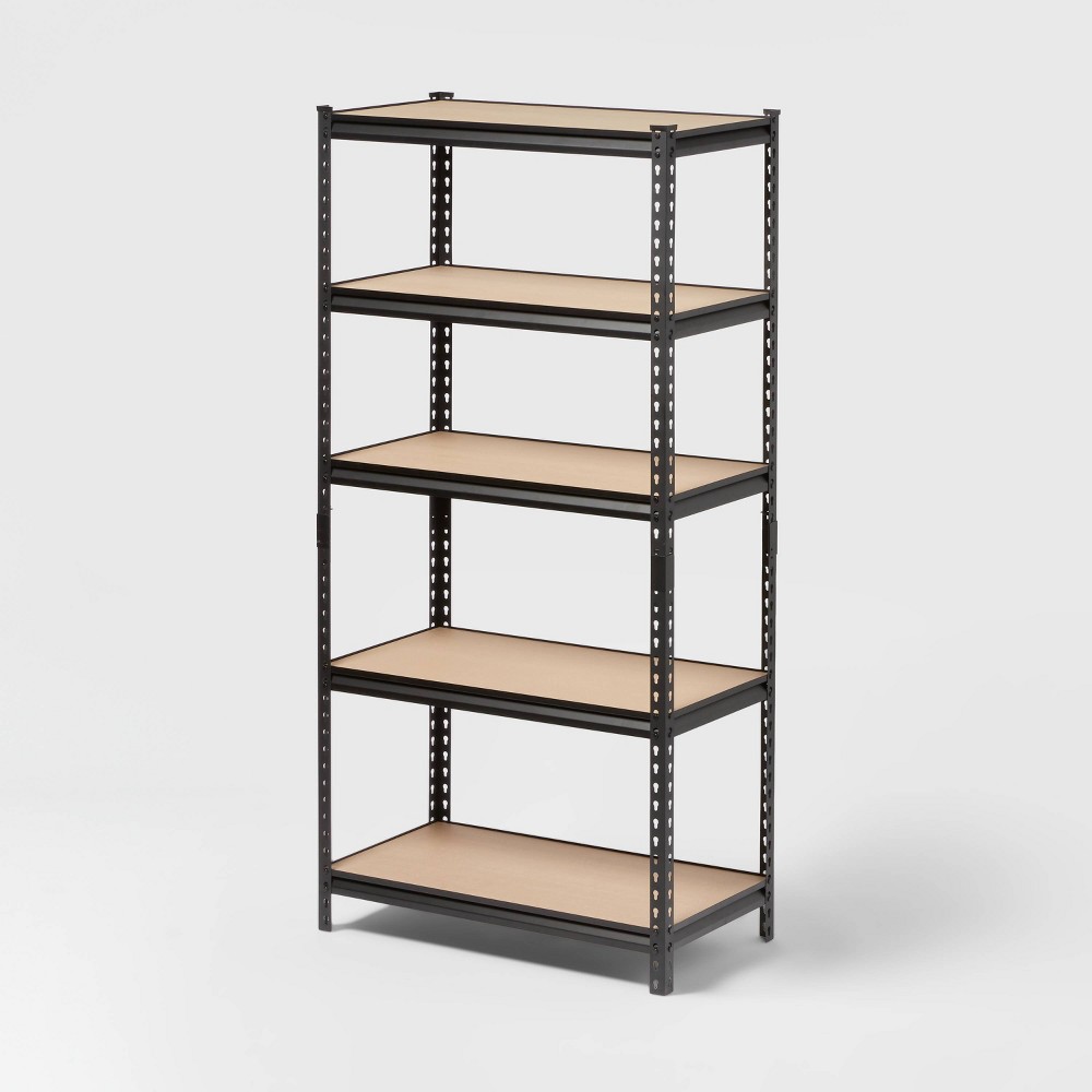 36"x72"x18" 5 Tier Heavy Duty Boltless Steel Shelving unit - Brightroom™: Universal Storage, Garage Shelves, Black