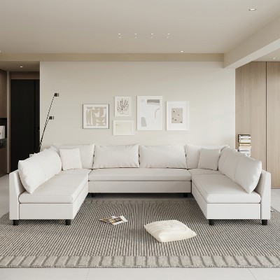 4/5/6/8 Seat Modular Sectional Sofa Couch Set, Convertible Sofa Chair for Living Room -ModernLuxe