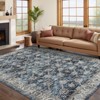 Washable Vintage Rug Non Slip Low Pile Rug Soft Throw Floor Cover Floral Foldable Indoor Carpet for Living Room Bedroom Playroom Nursery - 3 of 4