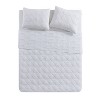 VCNY King 3pc Lucy Pinsonic Quilt Set White: Hypoallergenic Microfiber, Embroidered, Machine Washable - 3 of 4