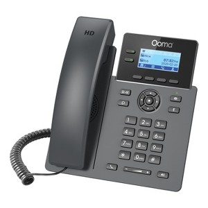 Ooma® VoIP Office Phone Add-on, 2-Line Desk Phone with Wi-Fi®, 2602W in Black - 1 of 4
