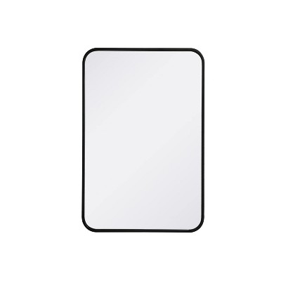 Elegant Lighting Soft corner metal rectangular mirror 20x30 inch in Black