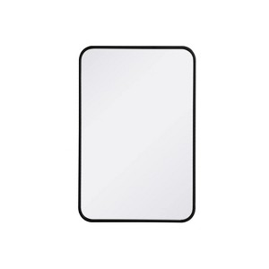 Elegant Lighting Soft corner metal rectangular mirror 20x30 inch in Black - 1 of 4