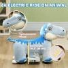 INFURNIC Baby Walkers Tyrannosaurus Ride on Toy with Music and Foot Pedal for Toddlers, Blue, 29.9"*13.4"*18.5" - 4 of 4